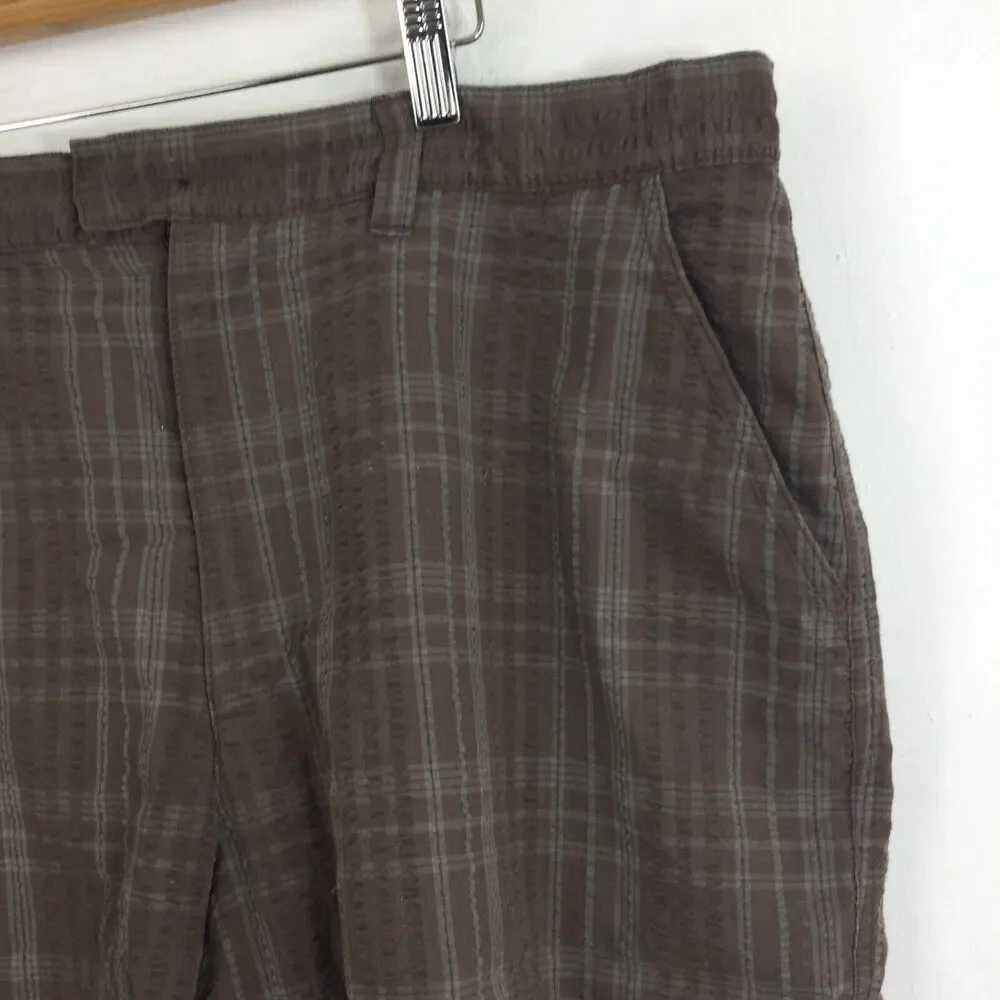 Patagonia Mens Organic Cotton Seersucker Textured Plaid Shorts Brown Size 36 - Picture 2 of 10
